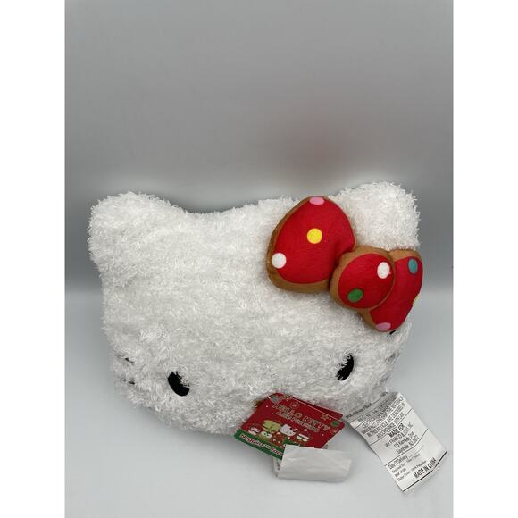 New Hello Kitty 2024 Polka Dot Bow Nogginz Face Plush Pillow - Picture 2 of 9